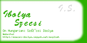 ibolya szecsi business card